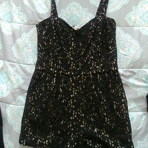 Justfab lace black and nude romper